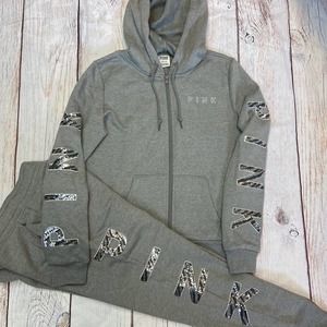 Victoria’s PINK Retired Bling Full Zip & Jogger S NWOT